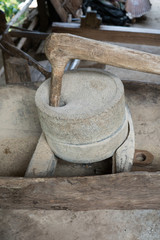 Old large stone Antique Rice Grinder