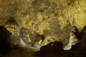 Cave with stalagmites and stalactites