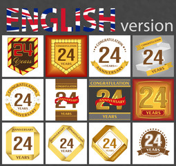 Set of number 24 templates