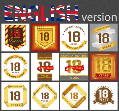 Set of number 18 templates