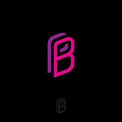 The letters B and P as a shield. B, P monogram of thick lines. Web, user interface icon. Identity. Monochrome option. © Nataly