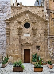 Fototapeta na wymiar Taranto, Italy - April 20, 2019: San Andrea of the Armenians little church in the old town