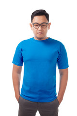 Fototapeta premium Blue Shirt Design Template