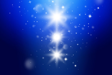 Fototapeta na wymiar Star burst with sparkles. Light effect. Blue background. glitter texture