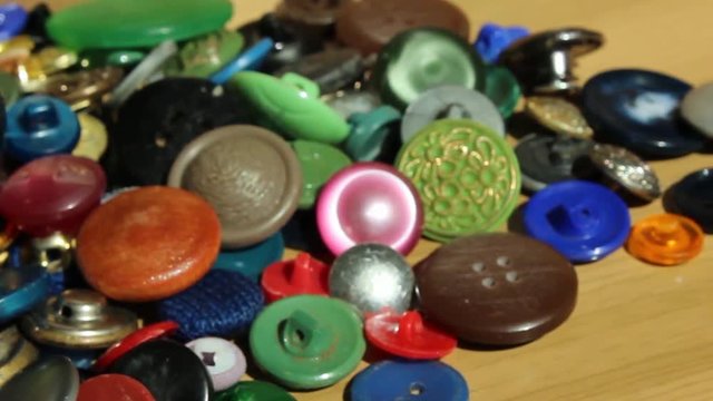 Slow passage of the camera with multicolored buttons