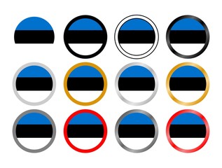 Estonia state flag in globes