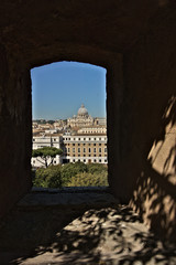 Vatican City and St. Peter's Basilica. Rome, view with a view of the Vatican palaces taken from a...