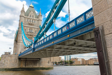 Fototapeta na wymiar Tower Bridge Bottom View, London Bridge, City of London, United Kingdom, England
