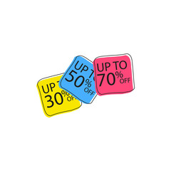 Offer tag set. Vector discount stickers. Collection stickers, price tags. Sale, free, new