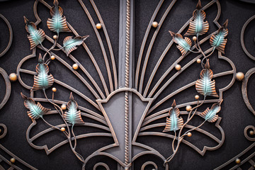 The fragment of forged metal products. close-up