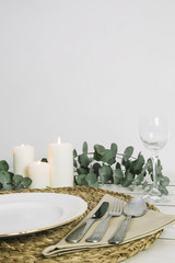 Table with romantic ornaments