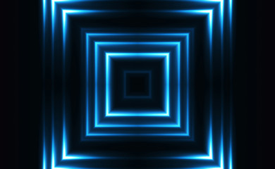 Dark abstract futuristic background. Neon lines, glow. Neon lines, shapes.