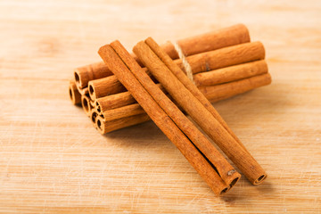 Cinnamon sticks closeup