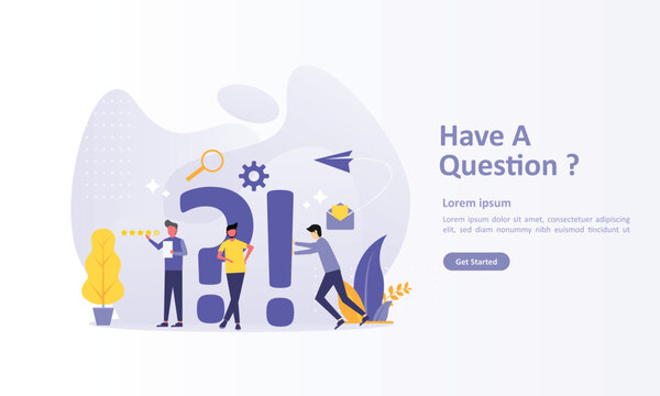 Have A Question concept design, Asking to support center with people character. Suitable for web landing page, ui, mobile app, banner template. Vector Illustration