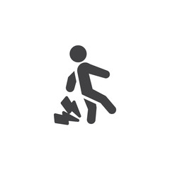 Numbness and tingling feet vector icon. filled flat sign for mobile concept and web design. Leg pain glyph icon. Symbol, logo illustration. Pixel perfect vector graphics