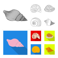 Isolated object of animal and decoration icon. Set of animal and ocean stock symbol for web.
