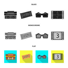 Vector illustration of television and filming symbol. Collection of television and viewing vector icon for stock.