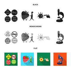 Isolated object of test and synthetic symbol. Set of test and laboratory stock symbol for web.