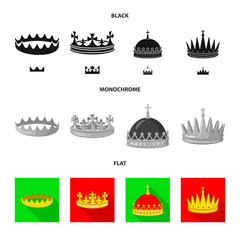 Vector illustration of medieval and nobility logo. Set of medieval and monarchy stock symbol for web.