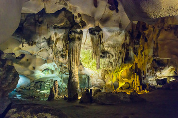 Orlova Chuka cave, Russe, Bulgaria. The cave is home for 14 species of bats and green...