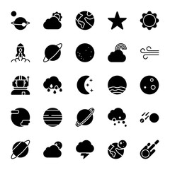Space & Weather Icon Glyph
