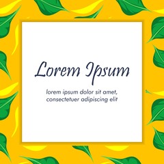 Leaf Pattern Background Frame With White Square