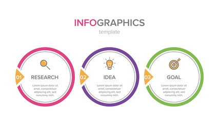 Infographic design with icons and 3 options or steps. Thin line vector. Infographics business concept. Can be used for info graphics, flow charts, presentations, web sites, banners, printed materials.