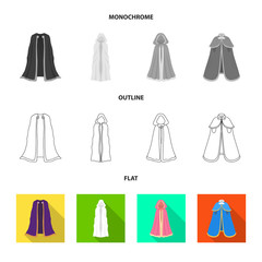 Vector design of material and clothing logo. Set of material and garment vector icon for stock.