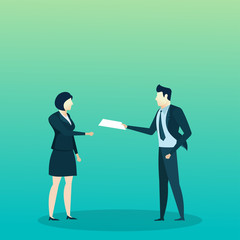 people business man give document