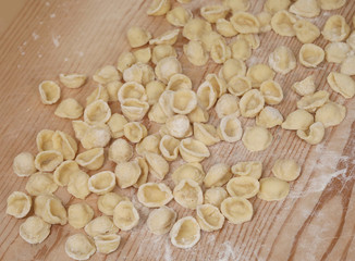 italian pasta called Orecchiette typical dish of Southern Italy