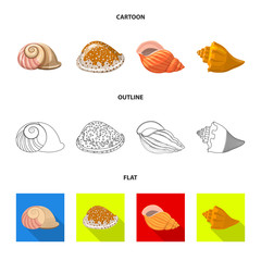 Vector illustration of animal and decoration symbol. Collection of animal and ocean vector icon for stock.