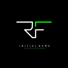 Initial R F RF minimalist modern logo identity vector