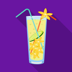 Vector illustration of lemonade and glass logo. Collection of lemonade and lime stock vector illustration.