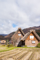 Fototapeta na wymiar Traditional gassho-zukuri house in Shirakawa-go,Japan