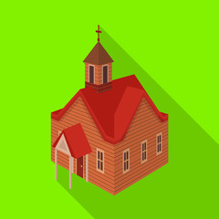 Vector design of church and house logo. Collection of church and old stock symbol for web.