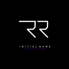 Initial R RR minimalist modern logo identity vector