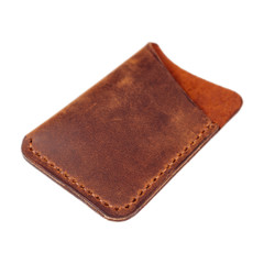 Leather accessories on a white background, wallets, 