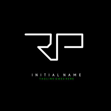 Initial R P RP minimalist modern logo identity vector