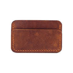 Leather accessories on a white background, wallets, 