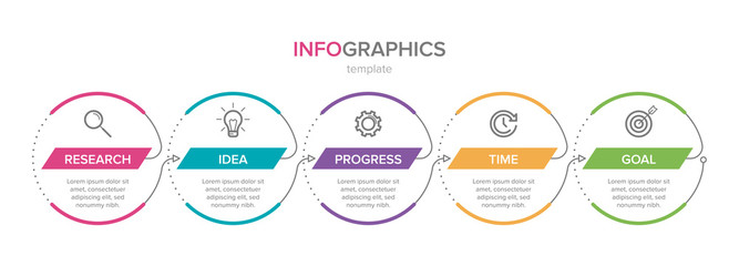 Infographic design with icons and 5 options or steps. Thin line vector. Infographics business concept. Can be used for info graphics, flow charts, presentations, web sites, banners, printed materials.