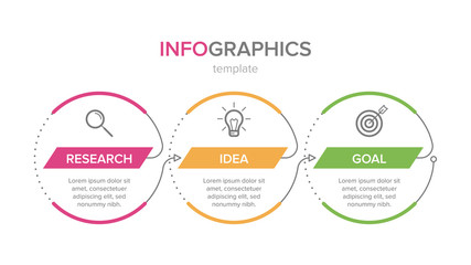 Infographic design with icons and 3 options or steps. Thin line vector. Infographics business concept. Can be used for info graphics, flow charts, presentations, web sites, banners, printed materials.