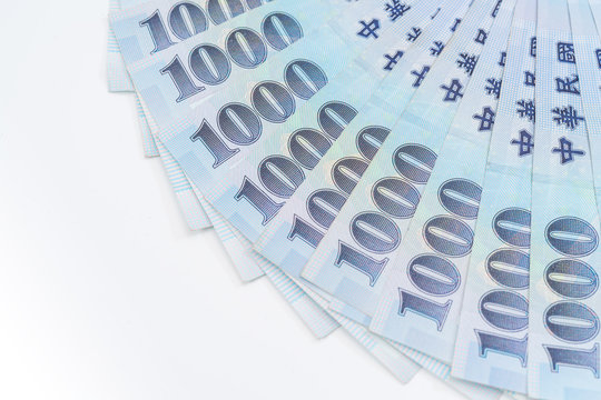 1000 New Taiwan Dollars isolated on white background
