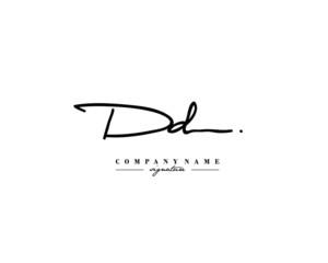 D DD Signature initial logo template vector