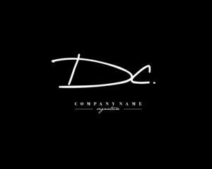 D C DC Signature initial logo template vector