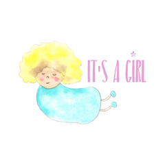 Angel girl new born card