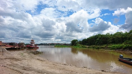 Fototapeta na wymiar Ferry on the river madeira Brazil