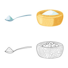 Vector design of cooking and sea logo. Collection of cooking and baking   stock symbol for web.