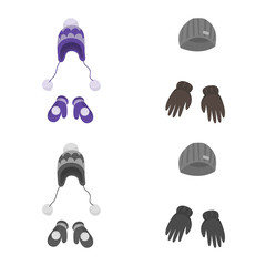 Isolated object of clothes  and texture sign. Set of clothes  and weather  stock vector illustration.