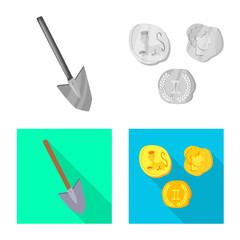 Vector illustration of story and items symbol. Set of story and attributes  stock vector illustration.