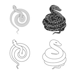 Vector illustration of mammal and danger logo. Set of mammal and medicine vector icon for stock.